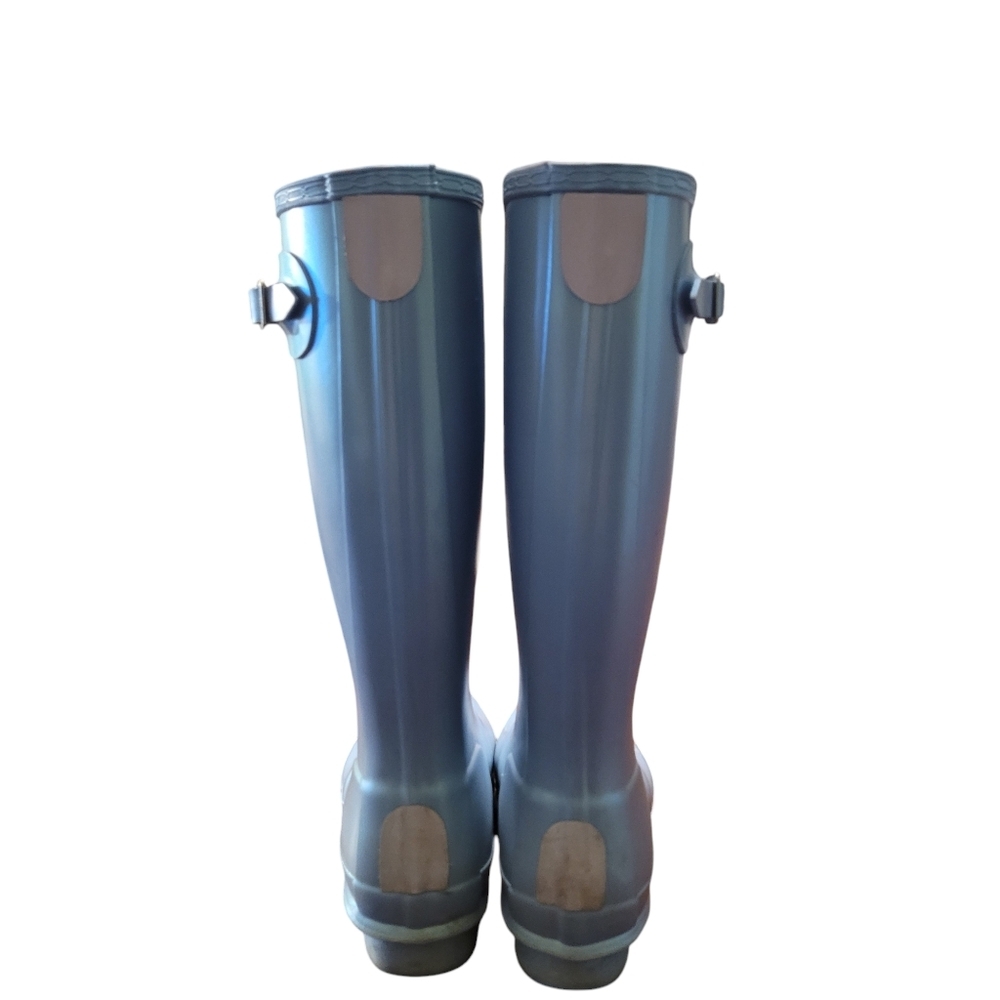 HUNTER metallic blue Original high GI rain boots - 6. D - Picture 4 of 11
